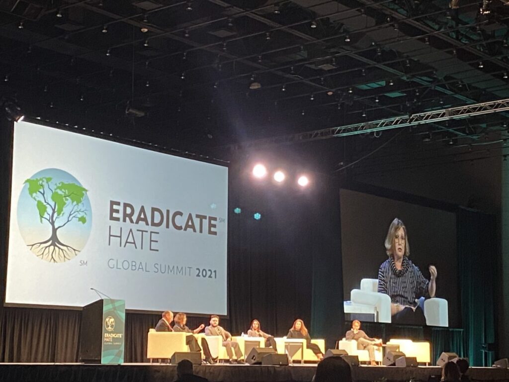 Discussion of civil society and tech at Eradicate Hate Global Summit 2021